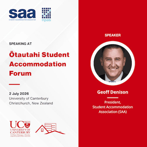 SAA taking part at Ōtautahi (Christchurch, NZ) Student Accommodation Forum